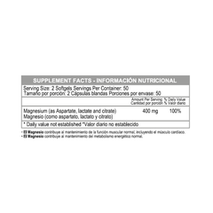 Super Magnesium Formula 400 mg ® (Magnesium Citrate, Aspartate, And  Lactate)